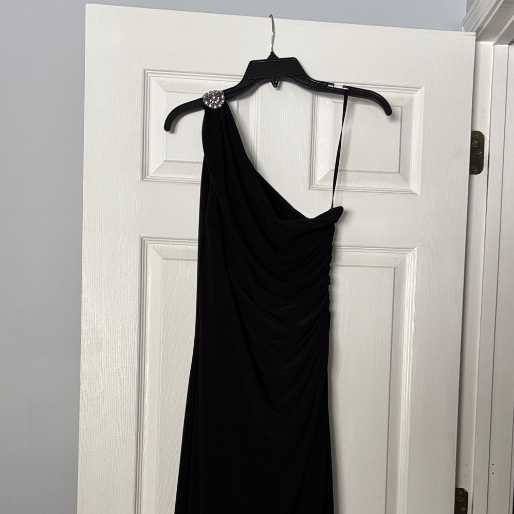 Elegant Black One-Shoulder Dress LAUREN- Ralph Lauren Evening